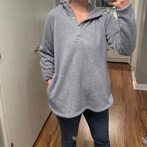 Columbia Grey Fleeced Lined Winter Hoodie Kangaroo Pockets Size XL